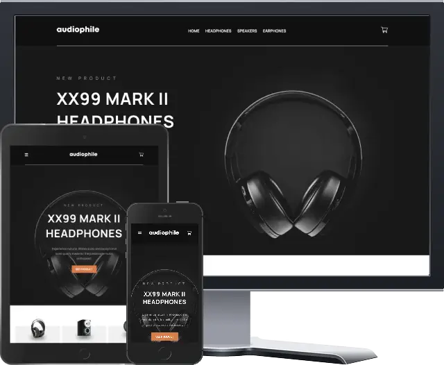 Audiophile ecommerce website screenshot